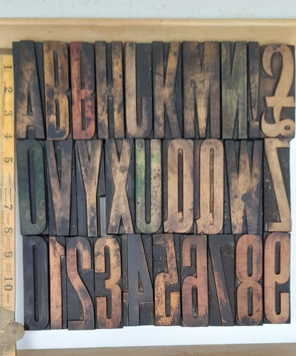 Old letterpress type assorted - letterpress, .assorted