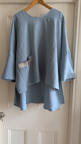 Terry macey blue linen - blue, top