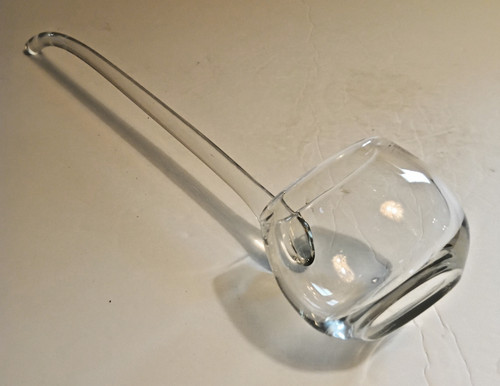 Vintage hand blown clear - hand, glass