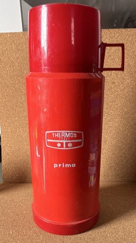 Vintage thermos flask red - vintage,
