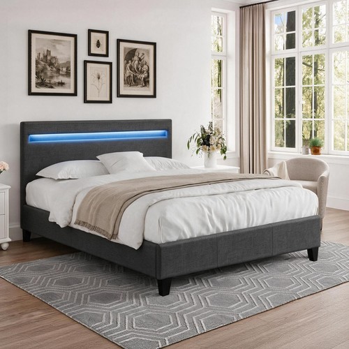 Fabric modern bed frame with - bed,