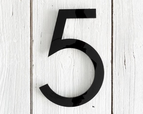 Modern house number sign - house,