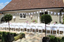 170 x White Resin Folding Chair used for weddings