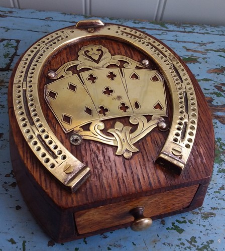 Antique horseshoe cribbage peg - antique,