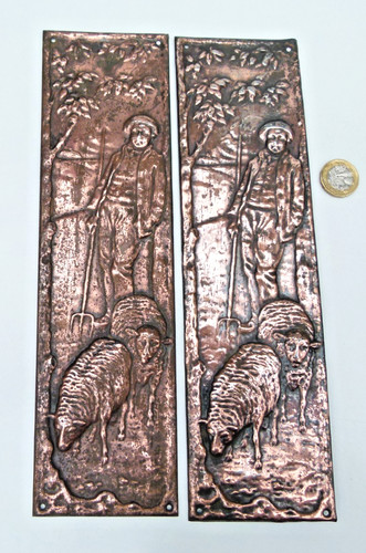Pair coppered door finger - coppered,