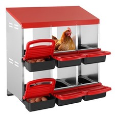 VEVOR 6-Compartment Chicken Nest Box Metal Box with Inclined Nesting Boxes