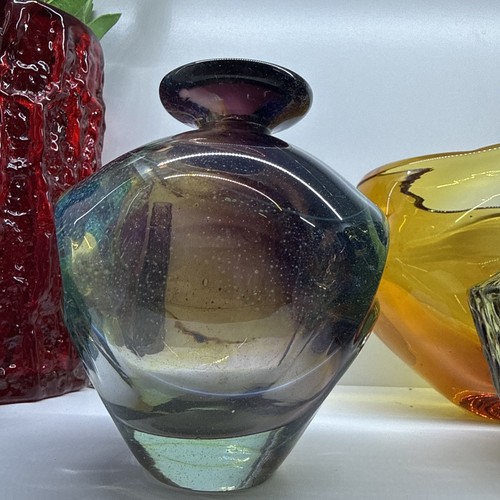 Mdina amethyst pulled ear vase - mdina,