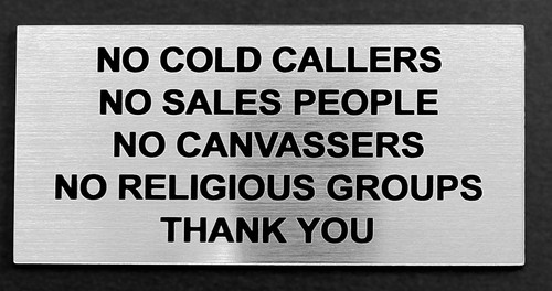 Engraved sign no cold - engraved,