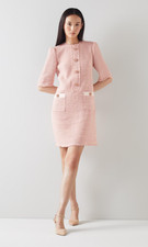 LK Bennett Beau Boucle shift dress UK12 US8 pink white crystal new with tags