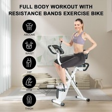 4-in-1 Folding Exercise Bike Upright Cycling Machine with Resistant &LCD Display
