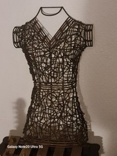gorgeous vintage artisan Made rattan mannequin bust.metal an wicker intertwined