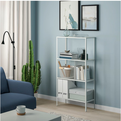 Ikea white metal shelving - white,