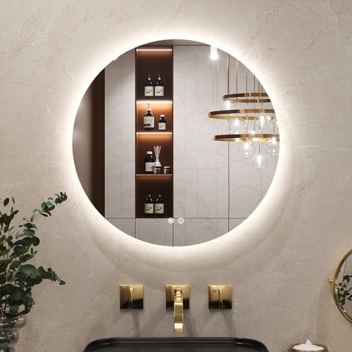 Led bathroom mirror round - led,