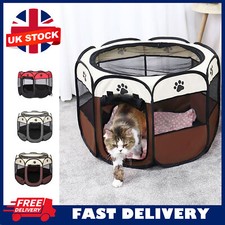 Large New Fabric Foldable Pet Exercise Kennel Soft Dog Run Puppy Playpen Cage UK