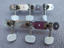 1960's? guitar machine heads on a strip, 70 mm post spacing 3+3 Eko? Egmond? 