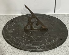 VINTAGE UNPOLISHED BRASS SUNDIAL "...ONLY COUNT YOUR SUNNY HOURS"