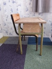 VINTAGE FRENCH SCHOOL DESK AND
