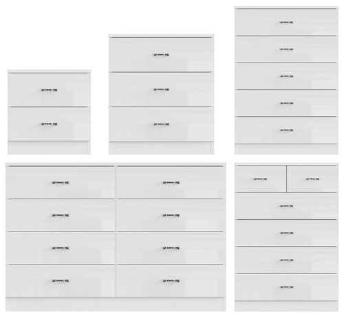 Gloss white chest drawers - white, of