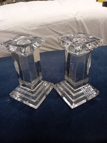 Crystal candle holders - candle, by
