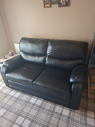Leather sofa bed black very - leather,
