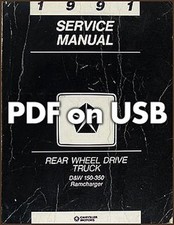 1991 Dodge Truck Service Manual PDF on USB D150-D350 Pickup W150-W350 Shop