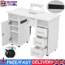 Modern Nail Station Technician Manicure Table For Salon Art Cabinet Storage Desk