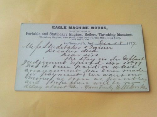 Rare 1877 postcard threshing - 1877,