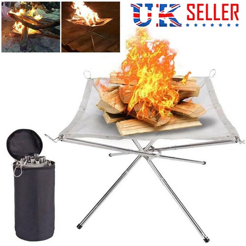 Folding portable fire - portable, mesh