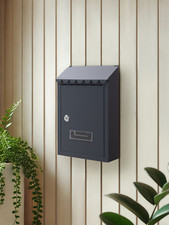 Grey post box - grey, mounted