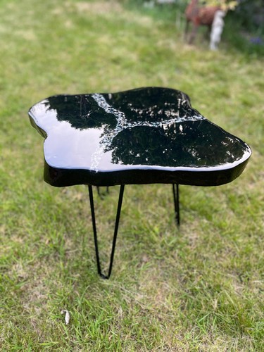 Coffee table black pearl epoxy - coffee,