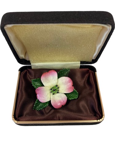 Bone china flower brooch - china,