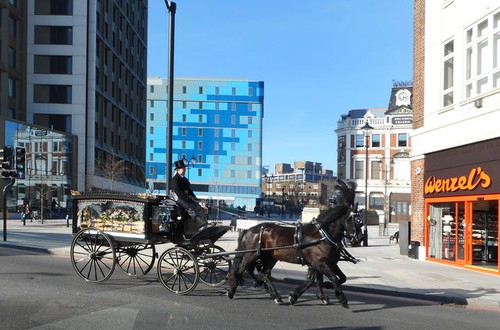 Photo 6x4 horse drawn hearse - 6x4,