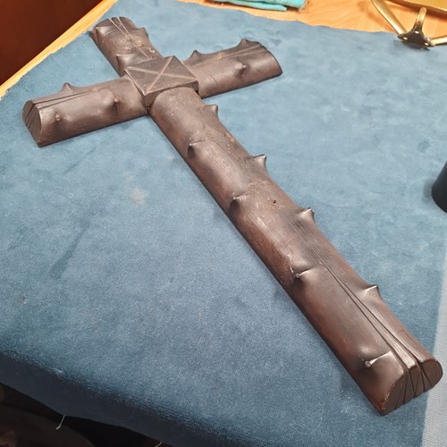 Wooden crucifix wall - wall, cross