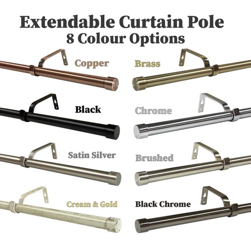 Extendable curtain pole rod - extendable,