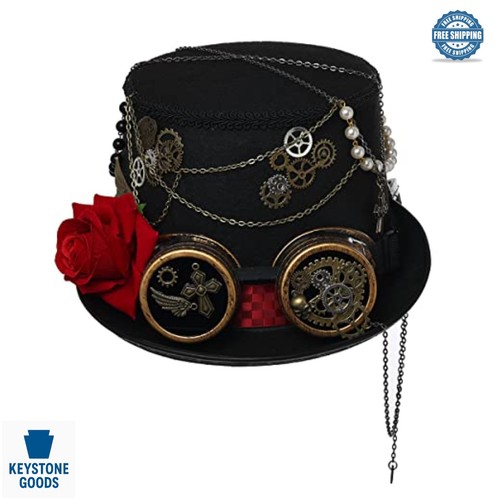 Steampunk top hat - top, goggles