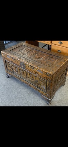 Antique chinese carved camphor - antique,
