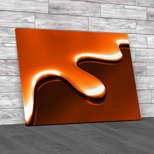 Mercury Chrome Abstract Liquid Meta Data Orange Canvas Print Large Picture Wall