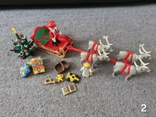 PLAYMOBIL Father Christmas set 3604/3366 Santa's Magic Sleigh, Reindeer Angel 