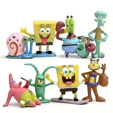 6-14P Set SpongeBob SquarePants Action Figures Collectible Model Toys Kids Gif