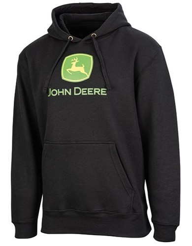 John deere black fleece hooded - black,