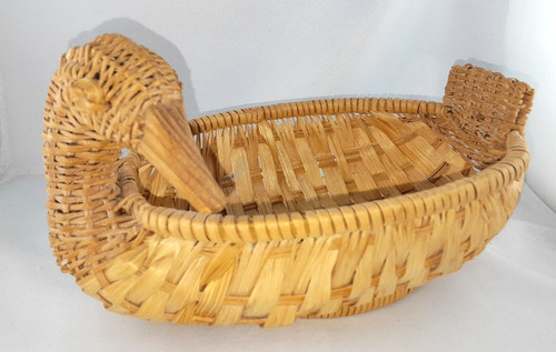 Old woven basket duck handmade - basket,