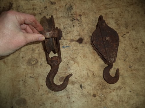 Vintage rope pulley wheel - rope,