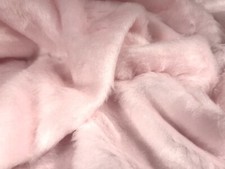 Teddy Faux Fur Fabric, Per Metre - Plain - Blush Pink