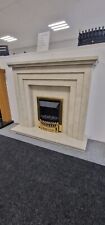 Marble fire surround complete Hearth and Back Panel (Cream) Fire not Included