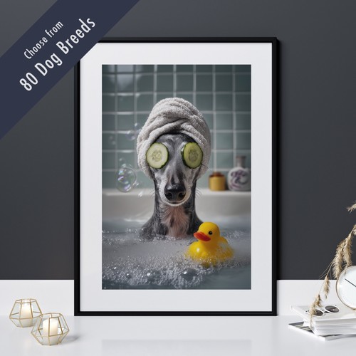 Funny dog bath print - funny, –