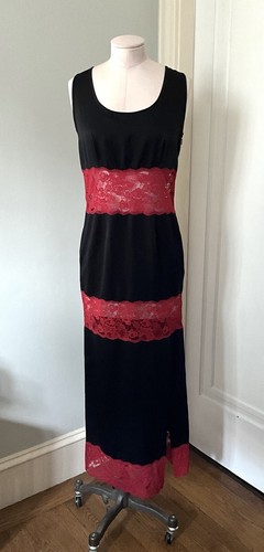 Vintage biba black satin - satin, dress