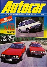 AUTOCAR MAGAZINE 16-JUN-84 - Fiesta XR2, Fiat Strada 130TC, VW Golf GTi, Espace