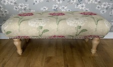 A new footstool in Laura Ashley Ruskin Raspberry fabric