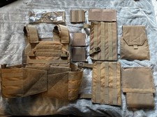 Condor Vanquish Coyote Brown Plate Carrier FULL SETUP/Extras (see desc)