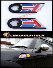 MK2 MINI Cooper/S/ONE R55 R56 R57 R58 R59 Union Jack Chrome Side Lamp Scuttles 